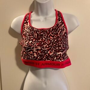 Under Armour Pink & Black Abstract Racerback Sports Bra